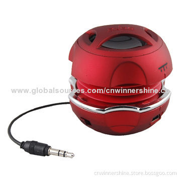 Mini Speaker with Pocket Size, Capsule Loudspeaker, 400mAh Rechargeable Battery, OEM for iPhone/iPad